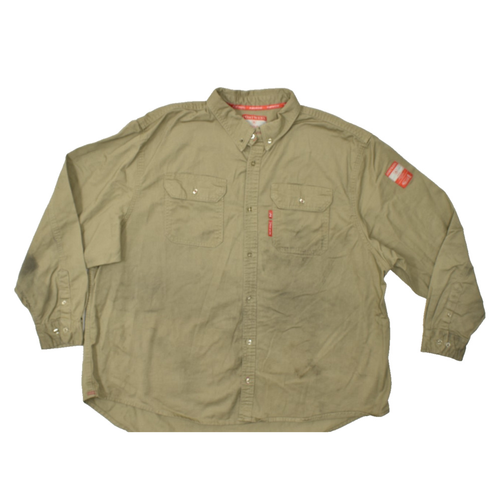 Portwest Bizflame FR89 Men's 3XL Khaki Flame Resistant FR Work Shirt Long Sleeve